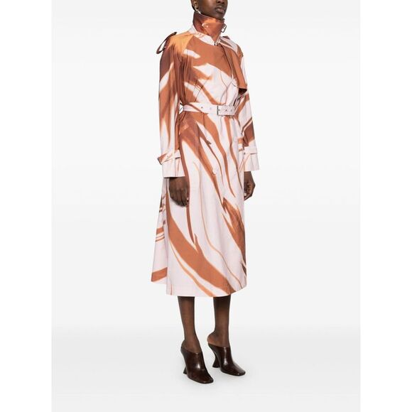 Dries Van Noten Women Risto Printed Cotton Trench Coat - Picture 2 of 5